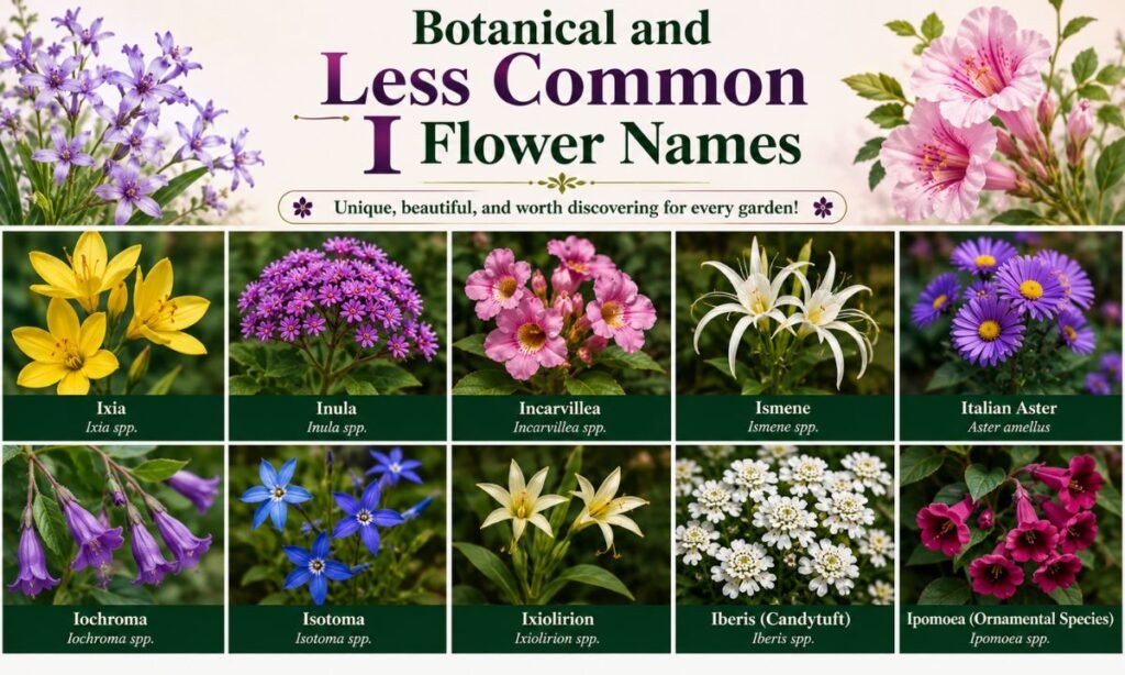 Botanical and Less Common I Flower Names