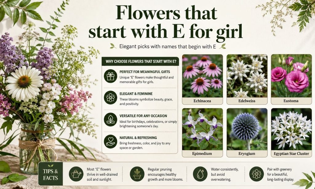 Flowers that start with E for girl