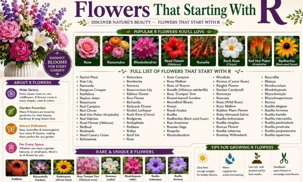 Full List Of Flowers That Starting With R