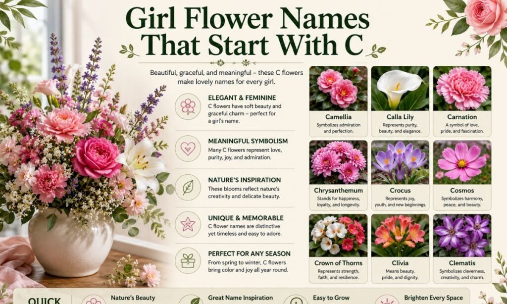 Girl flower names that start with C