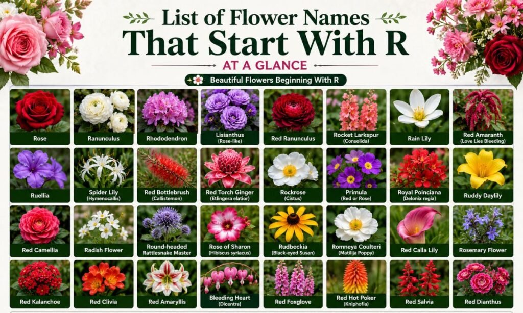 List of Flower Names That Start With R at a Glance