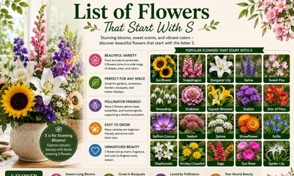 List of Flowers That Start With S