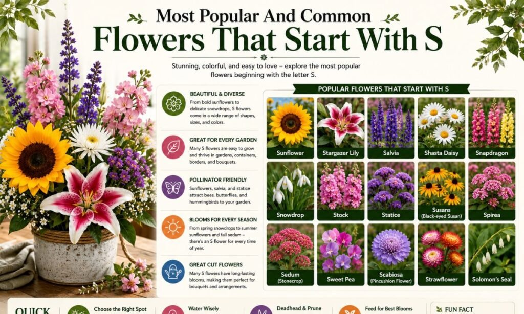 Most Popular And Common Flowers That Start With S