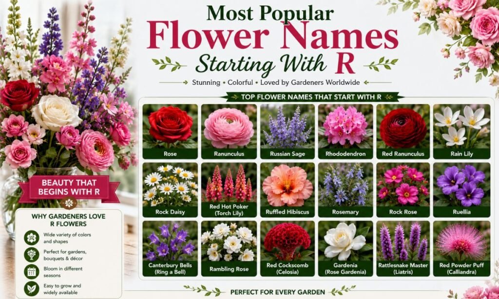 Most Popular Flower Names Starting With R