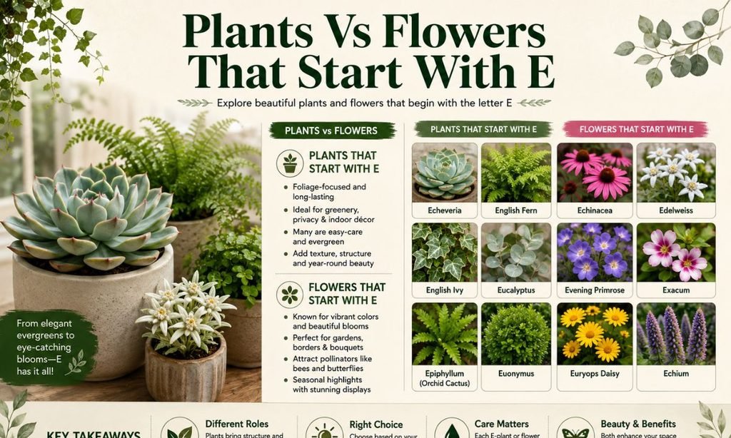 Plants Vs Flowers That Start With E