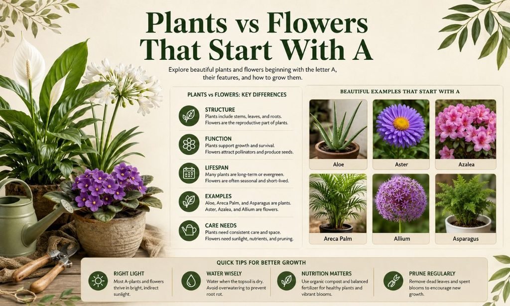 Plants vs Flowers That Start With A