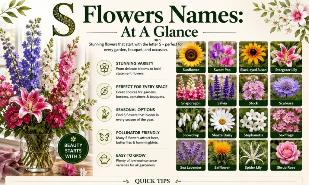 S Flowers Names At A Glance