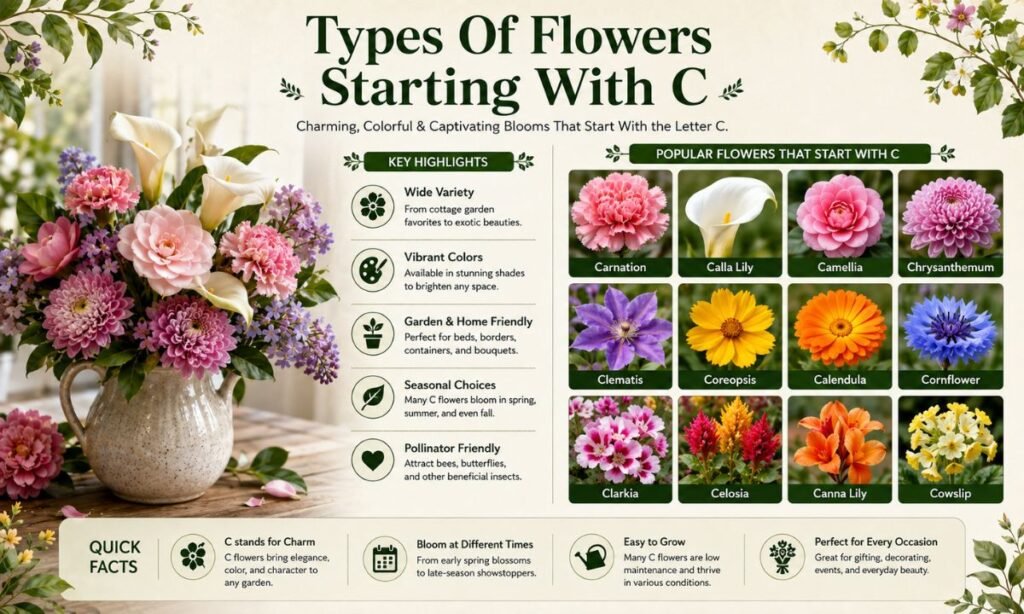 Types Of Flowers Starting With C