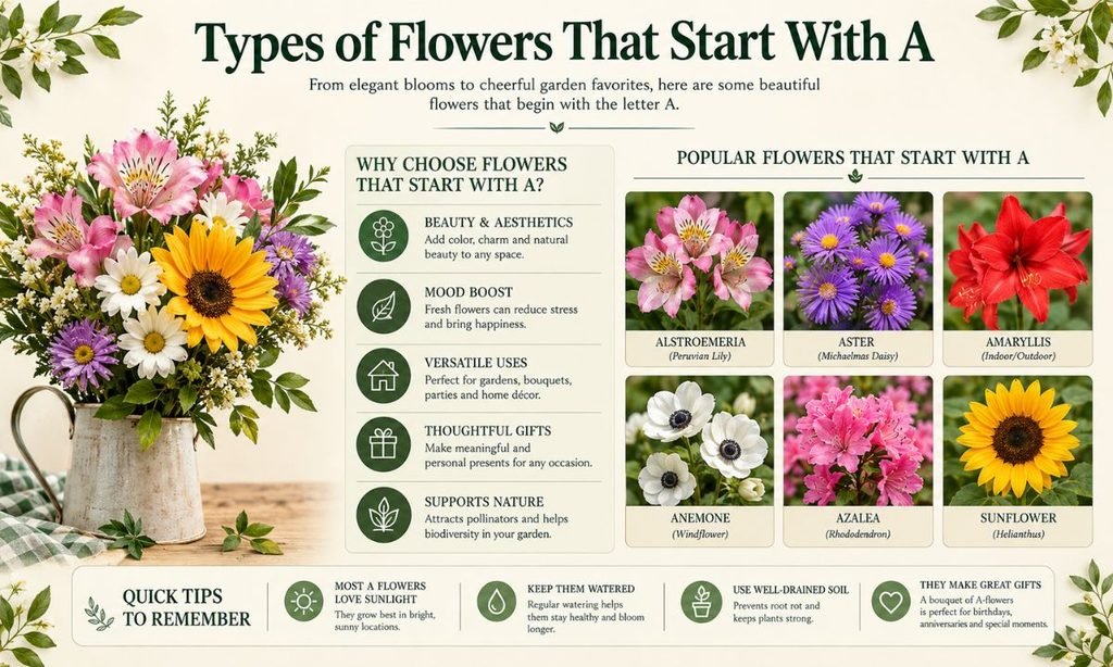 Types of Flowers That Start With A