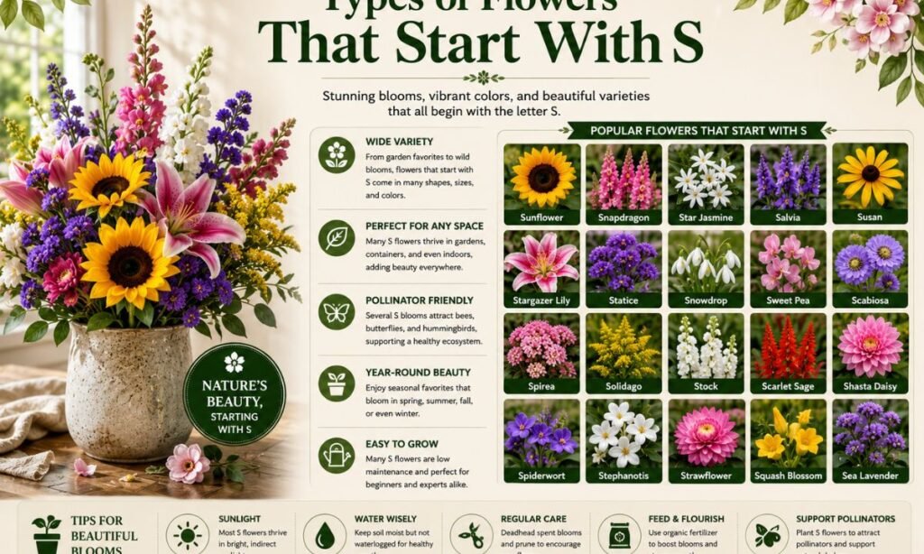 Types of Flowers That Start With S
