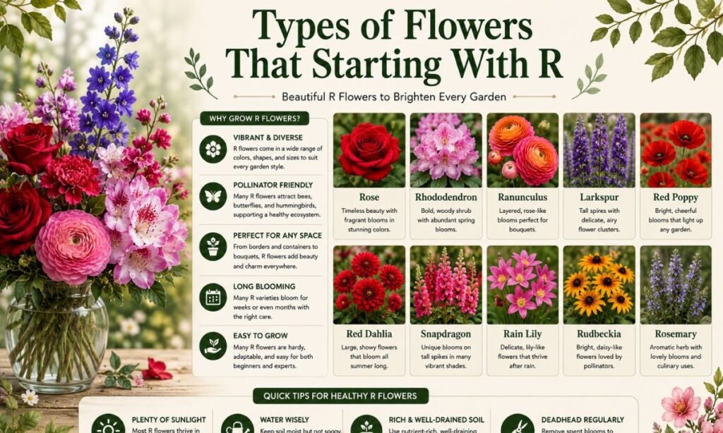 Types of Flowers That Starting With R