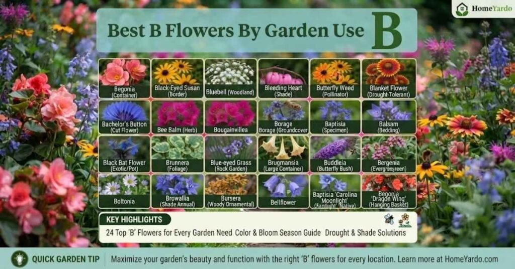 Best B Flowers By Garden Use