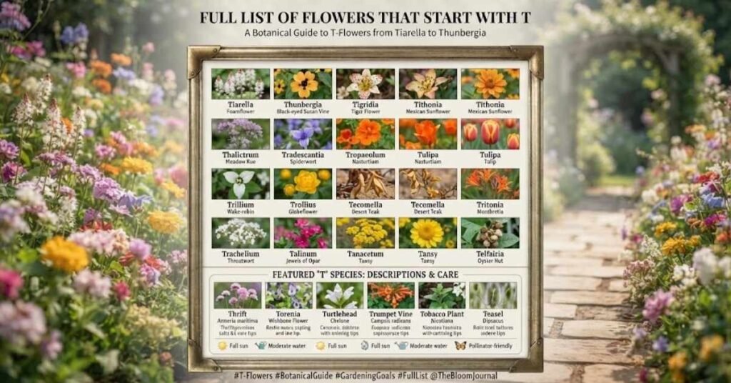 Full List Of Flowers That Starting With T
