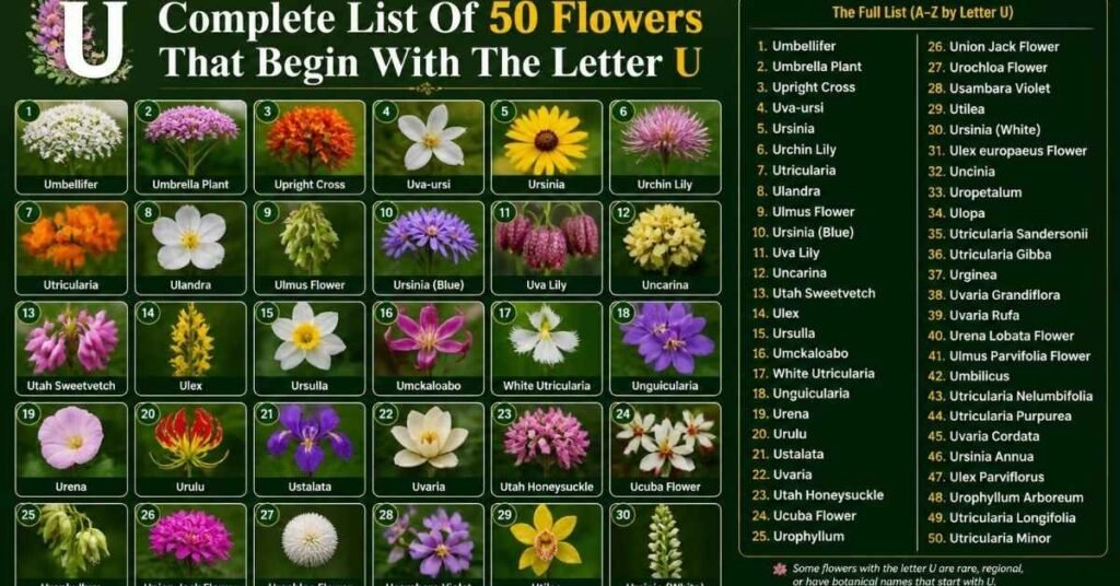 Complete List Of 50 Flowers That Begin With The Letter U
