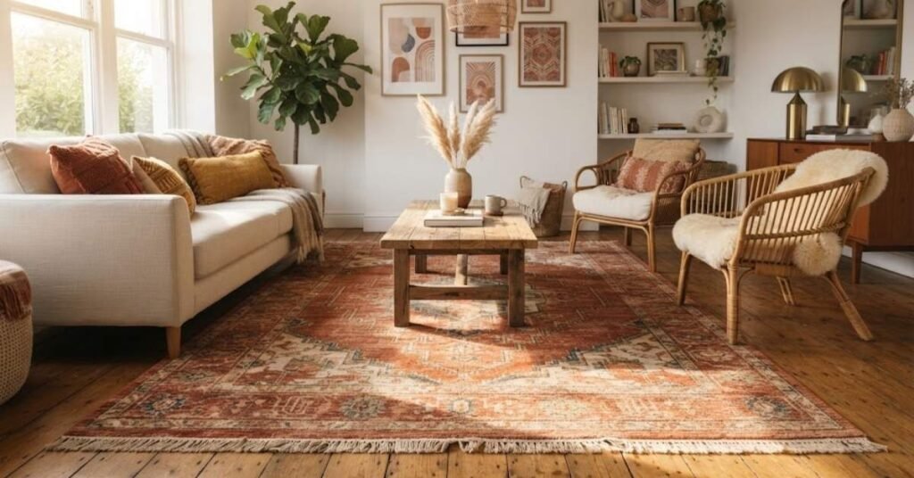 Yves Terracotta Sunset Large Rug From Miss Amara