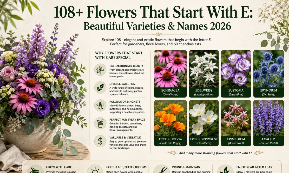 108+ Flowers That Start With E Beautiful Varieties & Names 2026